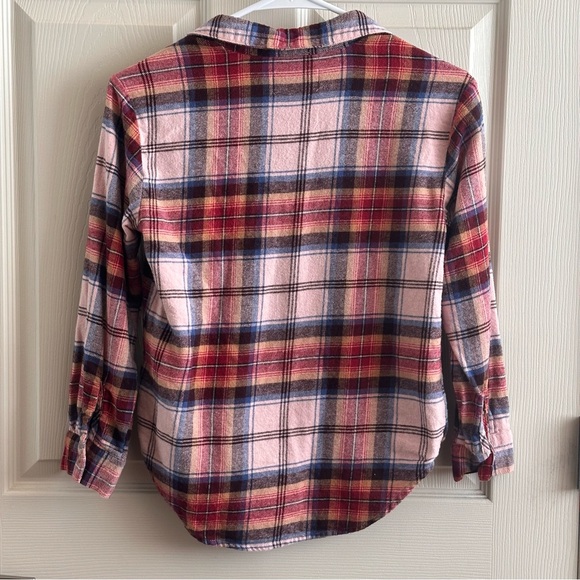 Old Navy Plaid Flannel Button Down Shirt Girl’s Size Large 10-12 - Picture 2 of 5